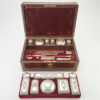 Lot 389 - French Silver and Parcel Gilt Traveling...