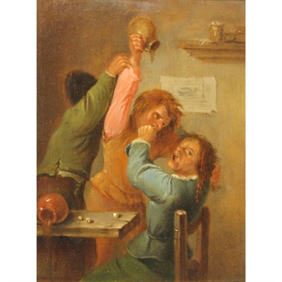 Lot 44 - School of Adriaen Brouwer Drunken Courtship...