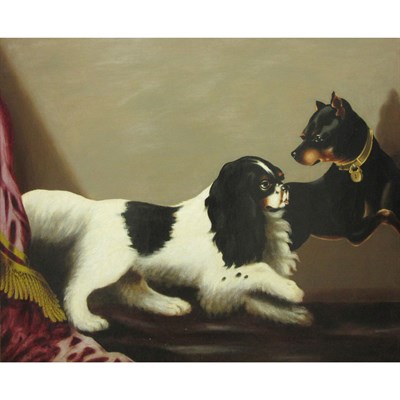 Lot 95 - 20th Century School Good Friends at Play Oil...