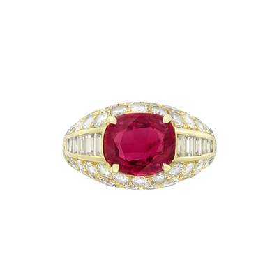 Lot 424 - Gold, Ruby and Diamond Ring, Bulgari