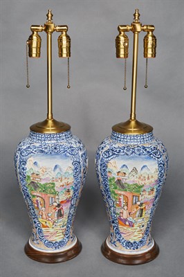 Lot 421 - Pair of Chinese Export Famille Rose Porcelain...