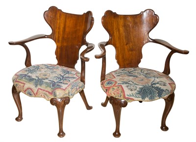 Lot 512 - Pair of George II Style Needlework Upholstered...