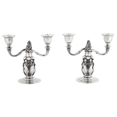 Lot 252 - Georg Jensen Danish, 1866-1935 Pair of...