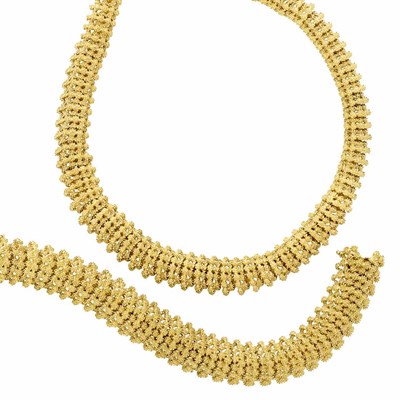 Lot 302 - Gold Necklace and Bracelet, Spritzer and Fuhrman, France