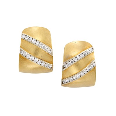 Lot 40 - Pair of Gold and Diamond Earclips