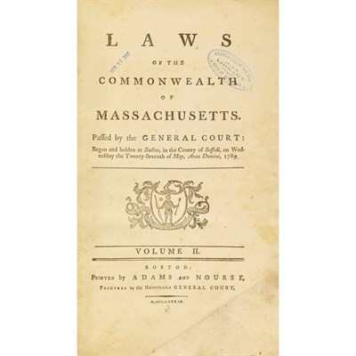 Lot 24 - [MASSACHUSETTS - FEDERAL] Laws of the...