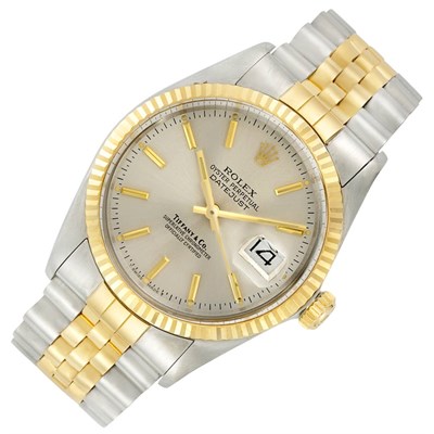 Lot 87 - Gentleman's Stainless Steel and Gold Wristwatch, Rolex, Tiffany & Co., Ref. 16000