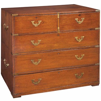 Lot 428A - Victorian Mahogany Brass Mounted Campaign...