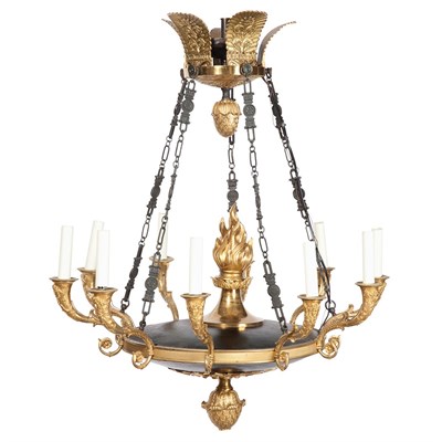 Lot 306 - Empire Style Gilt-Bronze and Painted Ten-Light...