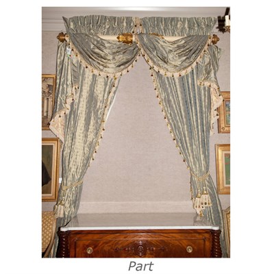 Lot 534 - Two Pairs of Damask Silk and Tasseled...