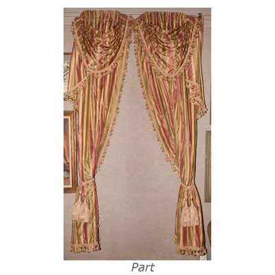 Lot 253 - Two Pairs of Gold Silk Drapes and Window...
