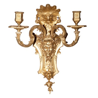 Lot 439 - Pair of Regence Style Gilt-Bronze Two-Light...