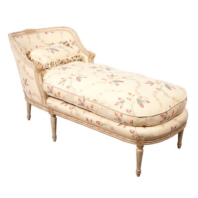 Lot 228 - Louis XVI Style Painted Wood Chaise Longue...