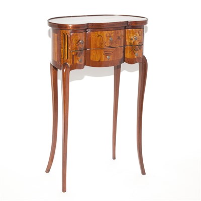Lot 324 - Louis XV Style Marquetry Table a Rognon Height...
