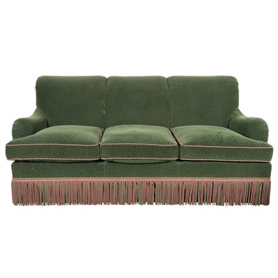 Lot 505 - Velvet Upholstered Sofa Length 6 feet 5 inches.