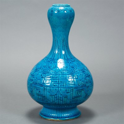 Lot 260 - Chinese Turquoise Glazed Porcelain Vase 19th...