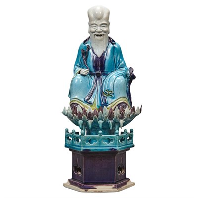 Lot 111 - Group of Three Chinese Fahua Glazed Porcelain...