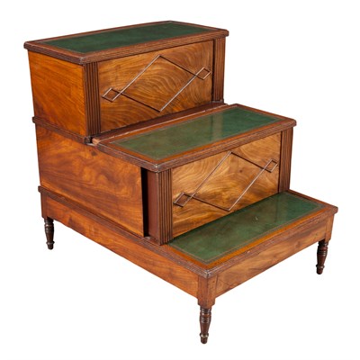 Lot 183 - George III Style Mahogany Leather Inset Bed...
