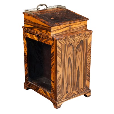 Lot 163 - English Zebrawood Davenport Height 29 inches,...