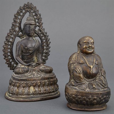 Lot 302 - Two Chinese Bronzes of Buddha 20th Century...
