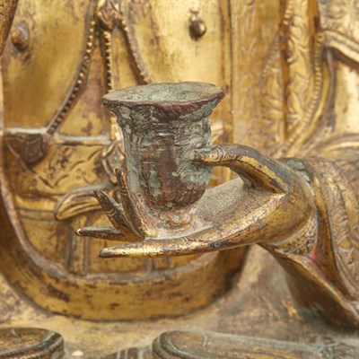 Lot 94 - Chinese Gilt-Bronze Seated Buddha Ming Dynasty...