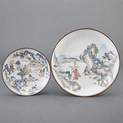 Lot 310 - Two Chinese Enameled Dishes 19th Century Each...