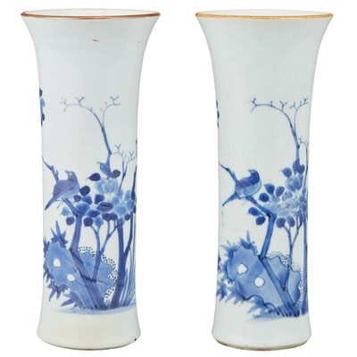 Lot 108 - Pair of Chinese Blue and White Glazed...