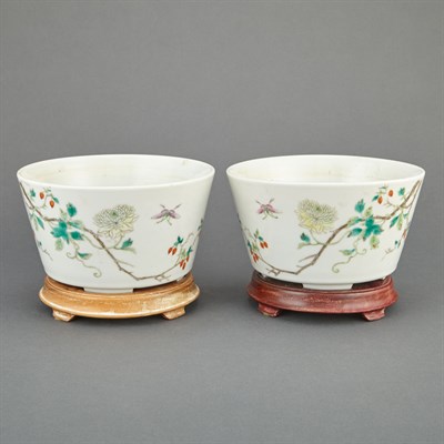 Lot 261 - Pair of Chinese Famille Rose Glazed Porcelain...