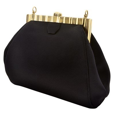 Lot 212 - Gold and Black Satin Evening Purse, Cartier