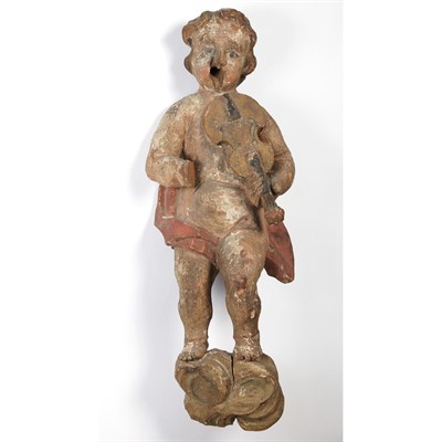 Lot 292 - Two Continental Carved and Polychrome...
