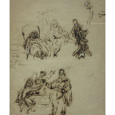 Lot 108 - Attributed to Eugene Delacroix Figure Studies...