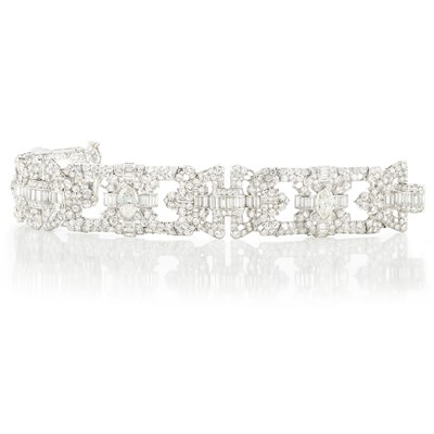 Lot 350 - Platinum and Diamond Bracelet