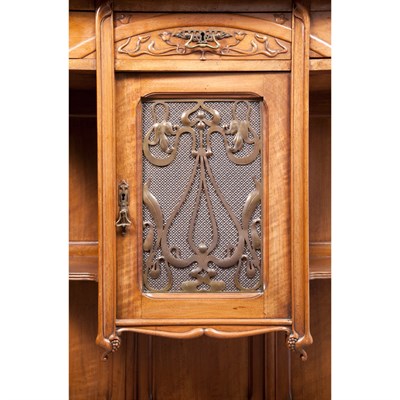 Lot 422 - Continental Art Nouveau Carved Mahogany...