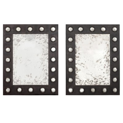 Lot 366 - Pair of Industrial Style Weathered Metal and...