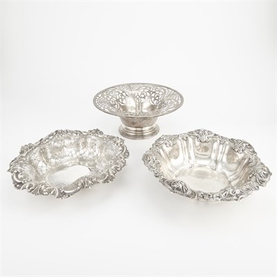 Lot 342 - Group of Three Sterling Silver Bowls 20th...