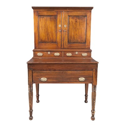 Lot 139 - Late Federal Stained Pine Schoolmaster's Desk...