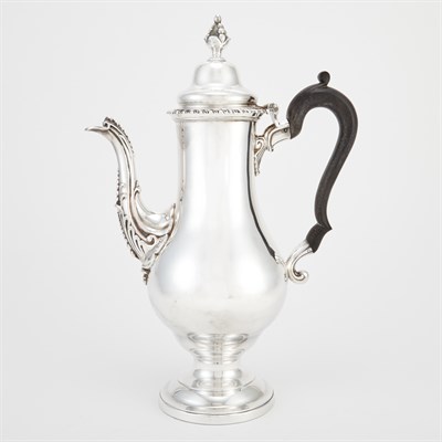 Lot 395 - George III Silver Coffee Pot James Young,...
