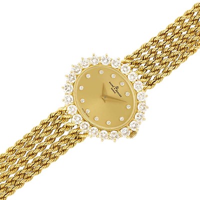 Lot 294 - Multistrand Gold and Diamond Wristwatch, Baume & Mercier