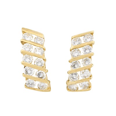 Lot 202 - Pair of Gold and Diamond Earclips
