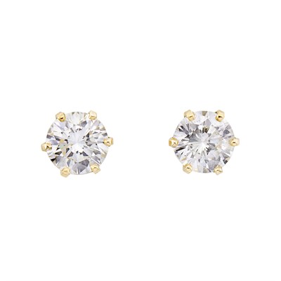 Lot 273 - Pair of Gold and Diamond Stud Earrings
