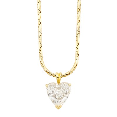 Lot 285 - Gold and Diamond Pendant with Chain Necklace