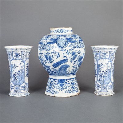 Lot 380 - Dutch Delft Blue and White Vase 18th Century...