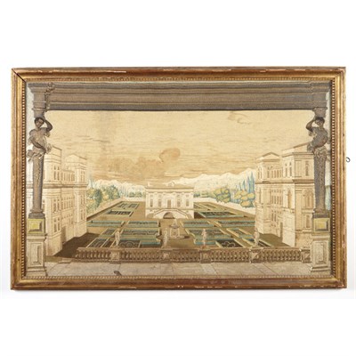 Lot 290 - Continental Silk Embroidered Picture Probably...