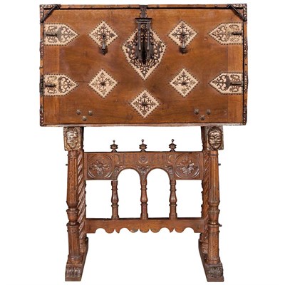 Lot 274 - Spanish Brass, Iron and Bone Mounted and...