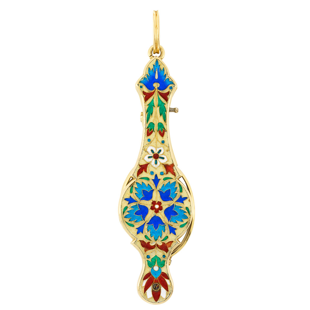 Lot 48 - Gold and Enamel Lorgnette, France