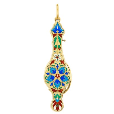 Lot 48 - Gold and Enamel Lorgnette, France