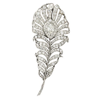 Lot 342 - Antique Platinum and Diamond Brooch