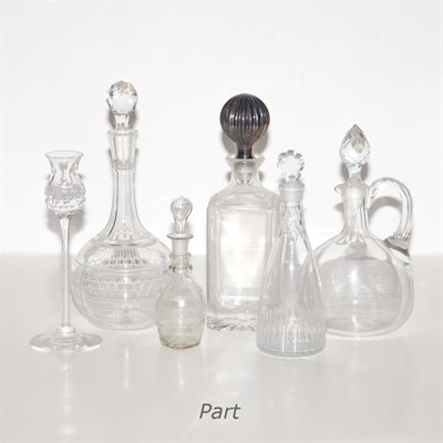 Lot 338 - Group of Nine Glass Table Articles Height of...
