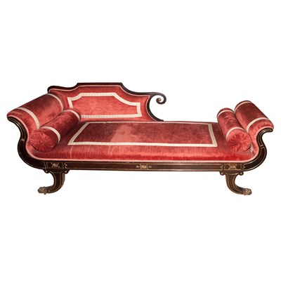 Lot 652 - Regency Brass Mounted Faux Rosewood Daybed The...