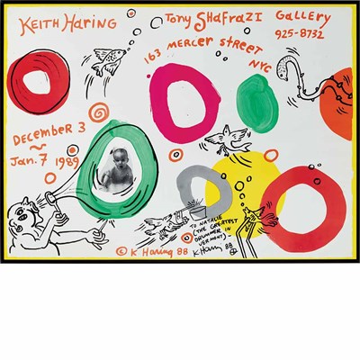 Lot 98 - Keith Haring SHAFRAZI GALLERY POSTER Color...